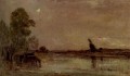 L Abreuvoir Effet De Lune Barbizon Impressionism landscape Charles Francois Daubigny